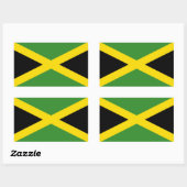 Sticker Rectangulaire Drapeau de la Jamaïque (Feuille)