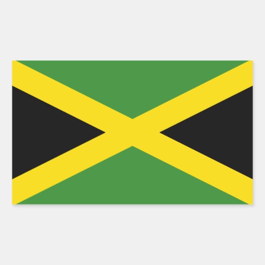 Sticker Rectangulaire Drapeau de la Jamaïque (Devant)