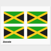 Sticker Rectangulaire Drapeau de la Jamaïque (Feuille)