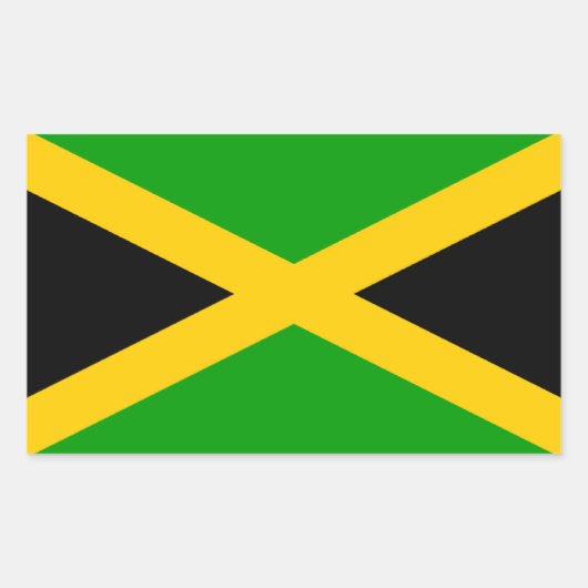 Sticker Rectangulaire Drapeau de la Jamaïque (Devant)