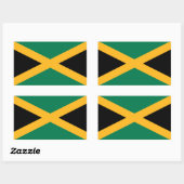Sticker Rectangulaire Drapeau de la Jamaïque (Feuille)