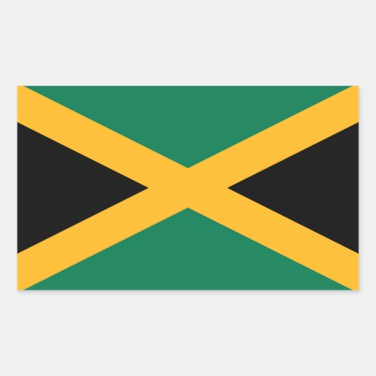 Sticker Rectangulaire Drapeau de la Jamaïque (Devant)