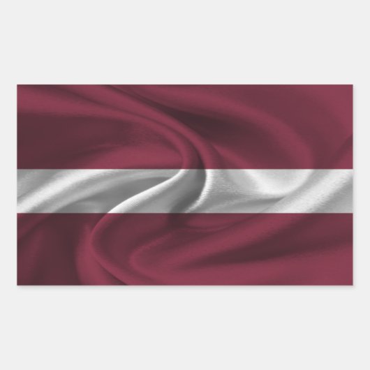 Sticker Rectangulaire Drapeau de la Lettonie (Devant)