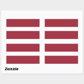 Sticker Rectangulaire Drapeau de la Lettonie (Feuille)