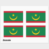Sticker Rectangulaire Drapeau de la Mauritanie (Feuille)