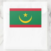 Sticker Rectangulaire Drapeau de la Mauritanie (Sac)