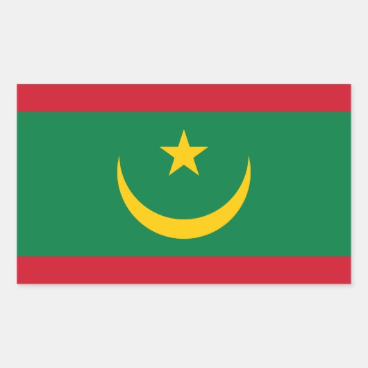 Sticker Rectangulaire Drapeau de la Mauritanie (Devant)