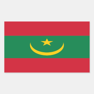 Sticker Rectangulaire Drapeau de la Mauritanie