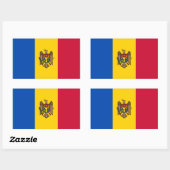 Sticker Rectangulaire Drapeau de la Moldavie (Feuille)