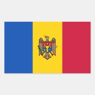 Sticker Rectangulaire Drapeau de la Moldavie