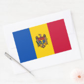 Sticker Rectangulaire Drapeau de la Moldavie (Enveloppe)