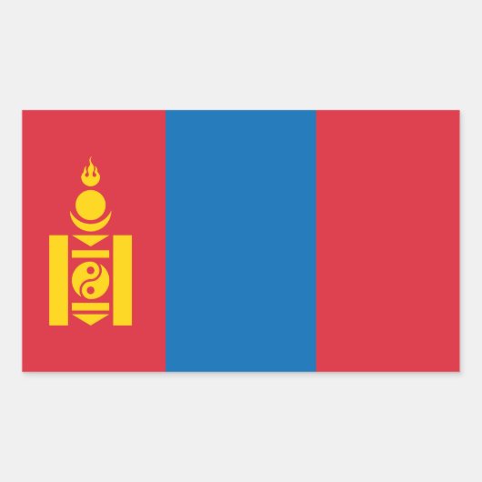 Sticker Rectangulaire Drapeau de la Mongolie (Devant)