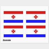 Sticker Rectangulaire Drapeau de la Mordovie (Feuille)