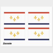 Sticker Rectangulaire Drapeau de la Nouvelle-Orléans, Louisiane (Feuille)
