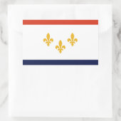 Sticker Rectangulaire Drapeau de la Nouvelle-Orléans, Louisiane (Sac)