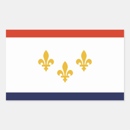 Sticker Rectangulaire Drapeau de la Nouvelle-Orléans, Louisiane (Devant)