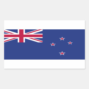 Sticker Rectangulaire Drapeau de la Nouvelle Zélande