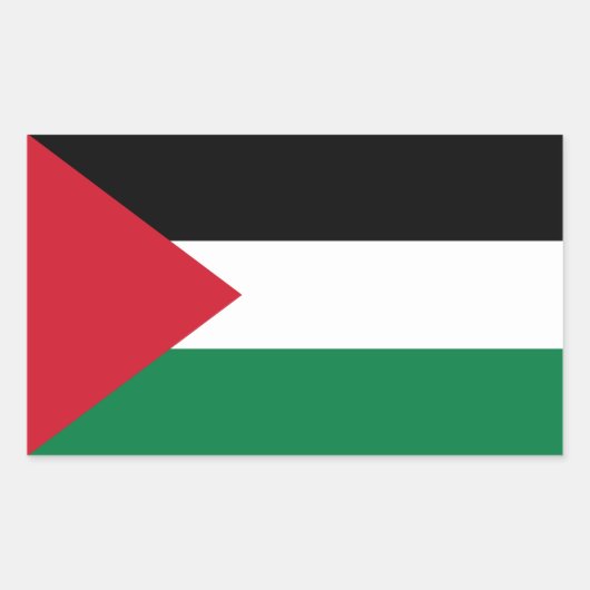 Sticker Rectangulaire Drapeau de la Palestine (Devant)