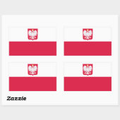 Sticker Rectangulaire Drapeau de la Pologne (Feuille)