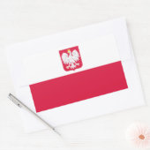 Sticker Rectangulaire Drapeau de la Pologne (Enveloppe)