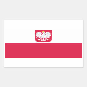 Sticker Rectangulaire Drapeau de la Pologne