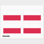 Sticker Rectangulaire Drapeau de la Pologne (Feuille)