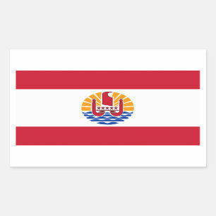 Sticker Rectangulaire Drapeau de la Polynésie française