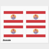 Sticker Rectangulaire Drapeau de la Polynésie française (Feuille)