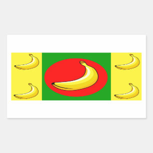 Sticker Rectangulaire Drapeau de la République bananaise