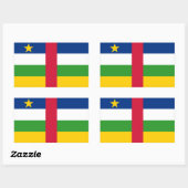 Sticker Rectangulaire Drapeau de la République centrafricaine (Feuille)
