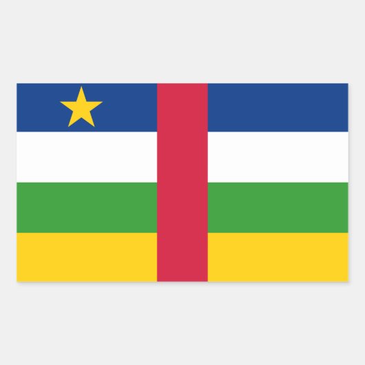 Sticker Rectangulaire Drapeau de la République centrafricaine (Devant)