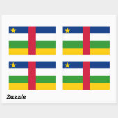 Sticker Rectangulaire Drapeau de la République centrafricaine (Feuille)