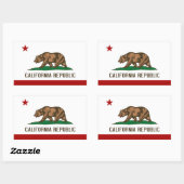 Sticker Rectangulaire Drapeau de la République de Californie (Feuille)