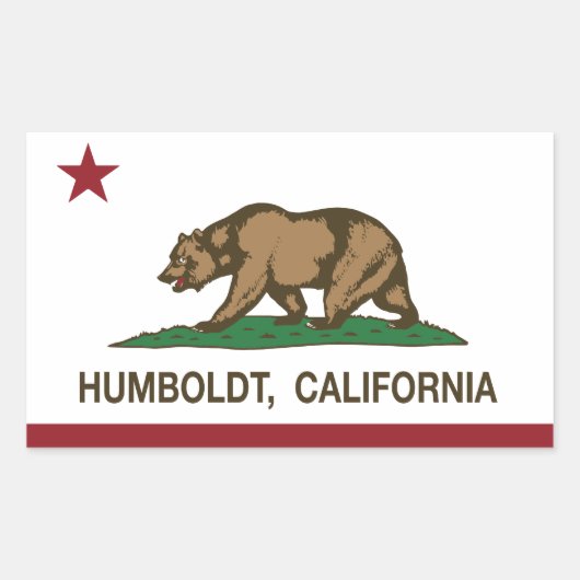 Sticker Rectangulaire Drapeau de la République de Californie Humboldt (Devant)