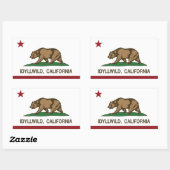 Sticker Rectangulaire Drapeau de la République de Californie Idyllwild (Feuille)