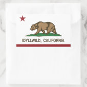 Sticker Rectangulaire Drapeau de la République de Californie Idyllwild (Sac)