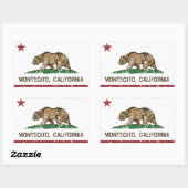Sticker Rectangulaire Drapeau de la République de Californie Montecito (Feuille)