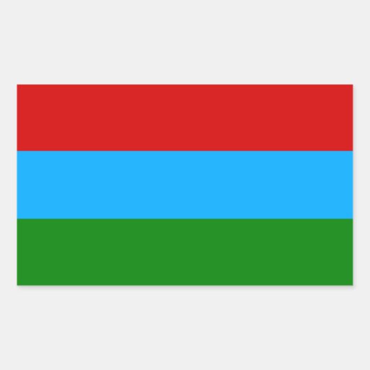 Sticker Rectangulaire Drapeau de la République de Karelia (Devant)