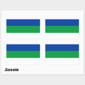 Sticker Rectangulaire Drapeau de la République de Komi (Feuille)