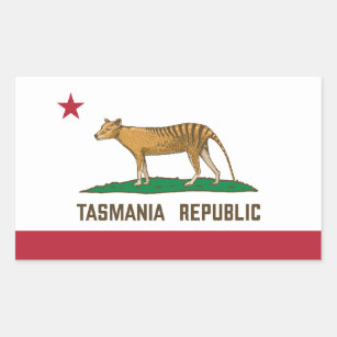 Sticker Rectangulaire Drapeau de la République de Tasmanie Thylacine Tas