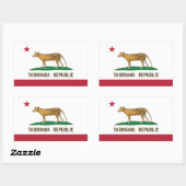 Sticker Rectangulaire Drapeau de la République de Tasmanie Thylacine Tas (Feuille)