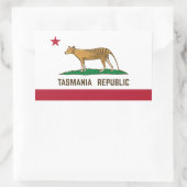 Sticker Rectangulaire Drapeau de la République de Tasmanie Thylacine Tas (Sac)