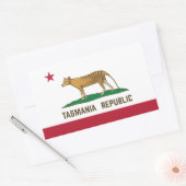 Sticker Rectangulaire Drapeau de la République de Tasmanie Thylacine Tas (Enveloppe)