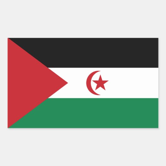 Sticker Rectangulaire Drapeau de la République démocratique arabe sahrao (Devant)