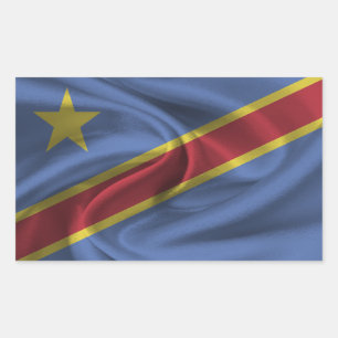 Sticker Rectangulaire Drapeau de la République démocratique du Congo