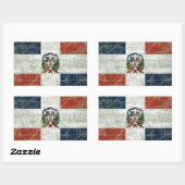 STICKER RECTANGULAIRE DRAPEAU DE LA RÉPUBLIQUE DOMINICAIN (Feuille)