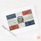 STICKER RECTANGULAIRE DRAPEAU DE LA RÉPUBLIQUE DOMINICAIN (Enveloppe)