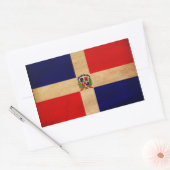 Sticker Rectangulaire Drapeau de la République Dominicaine (Enveloppe)