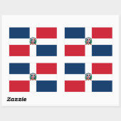 Sticker Rectangulaire Drapeau de la République Dominicaine (Feuille)