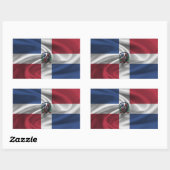 Sticker Rectangulaire Drapeau de la République Dominicaine (Feuille)